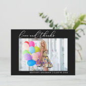 Calligrafie Ink Love Bedankt Foto Afstuderen (Staand voorkant)