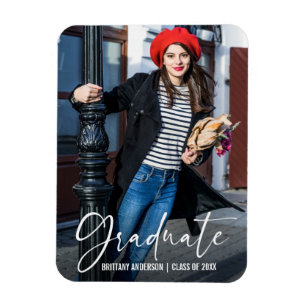 Calligrafie Ink Pen Afstuderen Fotoaankondiging Magneet