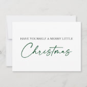 Calligrafie Ink Pen Minimalistisch kerstgroen Feestdagenkaart (Voorkant)