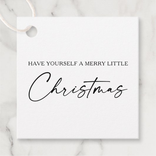 Calligrafie Ink Pen Script Minimale kerstdagen Bedankjes Labels (Voorkant)