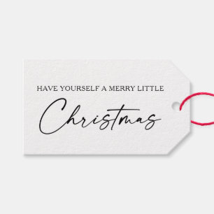 Calligrafie Ink Pen Script Minimale kerstdagen Cadeaulabel