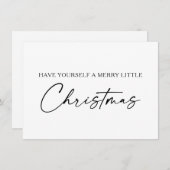 Calligrafie Ink Pen Script Minimale kerstdagen Feestdagenkaart (Voorkant / Achterkant)