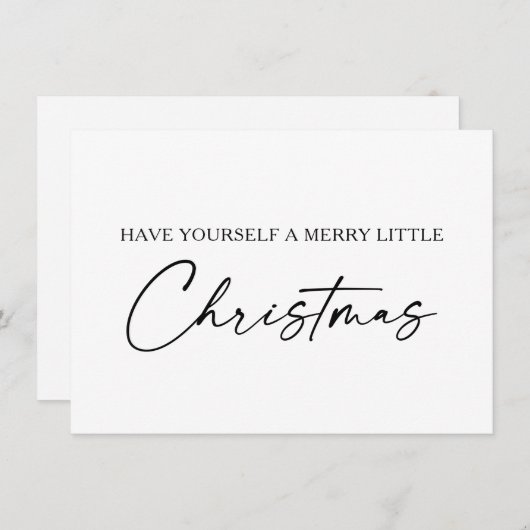 Calligrafie Ink Pen Script Minimale kerstdagen Feestdagenkaart (Voorkant / Achterkant)