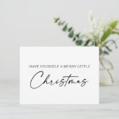 Calligrafie Ink Pen Script Minimale kerstdagen Feestdagenkaart (Staand voorkant)