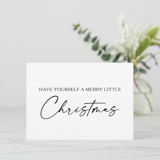 Calligrafie Ink Pen Script Minimale kerstdagen Feestdagenkaart (Staand voorkant)