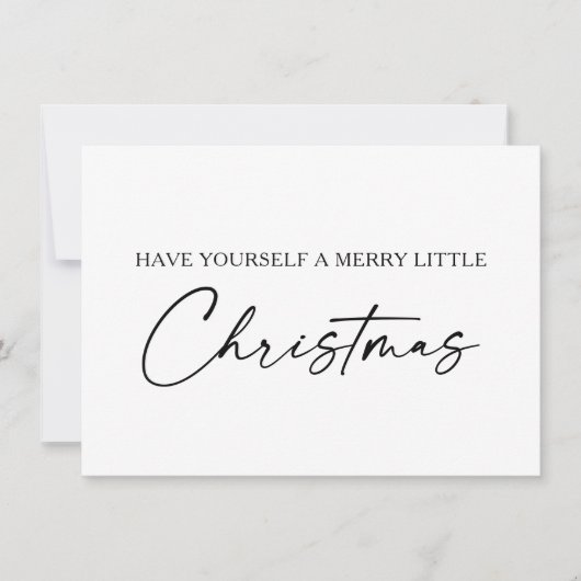 Calligrafie Ink Pen Script Minimale kerstdagen Feestdagenkaart (Voorkant)