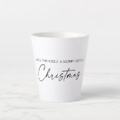 Calligrafie Ink Pen Script Minimale kerstdagen Latte Mok (Voorkant)