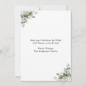 Calligrafie Ink Script Greenery 3 Fotokerstmis Feestdagenkaart (Achterkant)