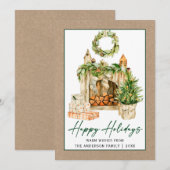 Calligrafie Ink Waterverf Feestdagen Kraft Feestdagenkaart (Voorkant / Achterkant)