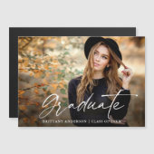 Calligrafie-inkt Foto Afstuderen Magnet Kaart (Voorkant / Achterkant)