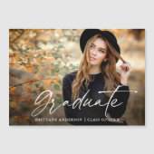 Calligrafie-inkt Foto Afstuderen Magnet Kaart (Voorkant)