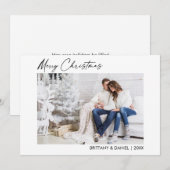 Calligrafie-inkt met kerstcadeaufoto feestdagenkaart (Voorkant / Achterkant)