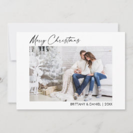 Calligrafie-inkt met kerstcadeaufoto feestdagenkaart