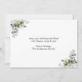 Calligrafie-inkt met kerstfeestgrijze bessen feestdagenkaart (Achterkant)