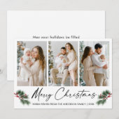 Calligrafie Inkt Pen Waterverf Pijn Berries Foto Feestdagenkaart (Voorkant / Achterkant)