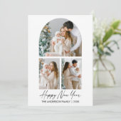 Calligrafie inkt Script 3 Fotoboog nieuwjaar Feestdagenkaart (Staand voorkant)