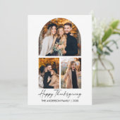Calligrafie inkt Script 3 Fotoboog Thanksgiving Feestdagenkaart (Staand voorkant)