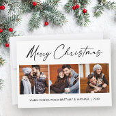 Calligrafie inkt script 3 Fotopaar kerst Feestdagenkaart