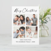 Calligrafie-inkt script 4 Fotopretkerkerst Feestdagenkaart (Staand voorkant)