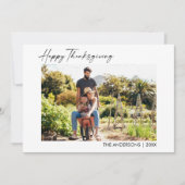 Calligrafie inkt script Happy Thanksgiving Feestdagenkaart (Voorkant)