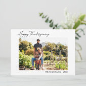 Calligrafie inkt script Happy Thanksgiving Feestdagenkaart (Staand voorkant)