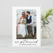 Calligrafie-inkt script We hebben een gehuwde foto Aankondiging (Staand voorkant)