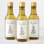 Calligrafie-inkt Waterverf kerstboom Mini Wijn Etiket (Flessen)