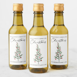 Calligrafie-inkt Waterverf kerstboom Mini Wijn Etiket