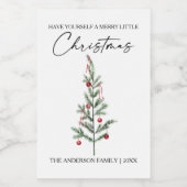 Calligrafie-inkt Waterverf kerstboom Mini Wijn Etiket (Enkel label)