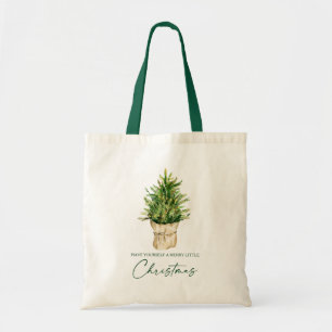 Calligrafie Inkt Waterverf - kerstgroen Tote Bag
