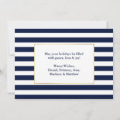 Calligrafie Inkt Zeeen en Goudblauw Feestdagenkaart (Achterkant)