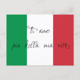 Calligrafie Italiaanse vlag liefde Briefkaart