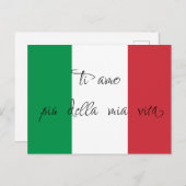 Calligrafie Italiaanse vlag liefde Briefkaart (Voorkant / Achterkant)
