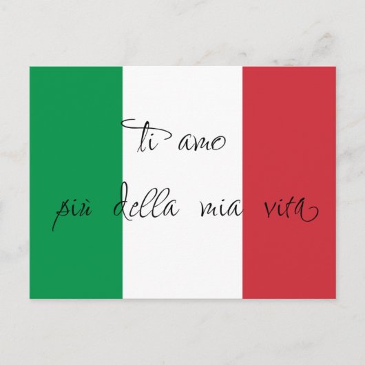 Calligrafie Italiaanse vlag liefde Briefkaart (Voorkant)