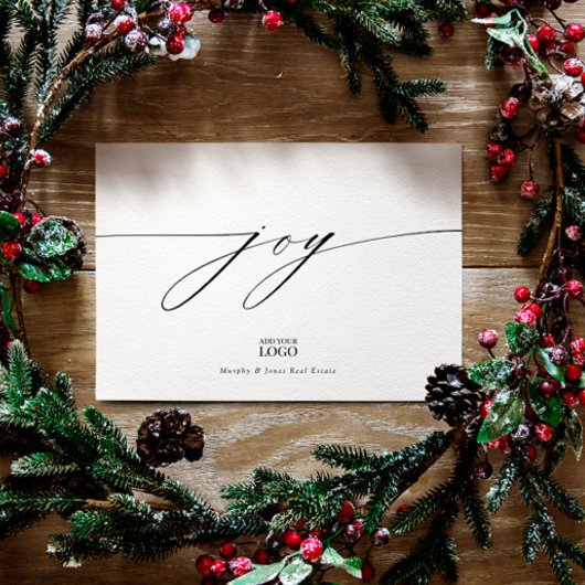 Calligrafie Joy Branded Logo Corporate Kerstmis Kaart