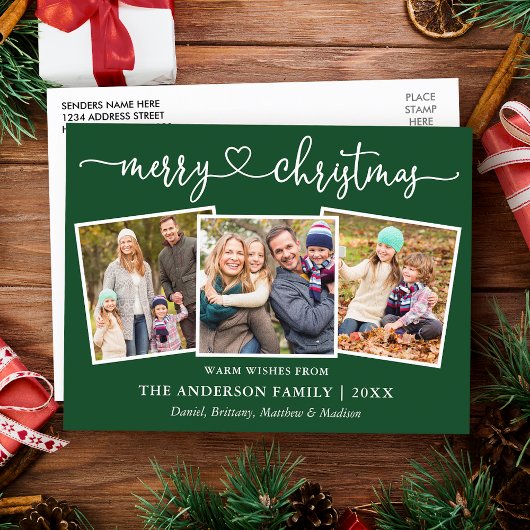 Calligrafie Kerst 3 Fotografie Groen Briefkaart