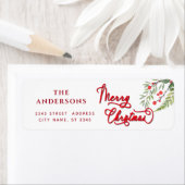 Calligrafie Kerst kerst botanische kreet Etiket (Insitu)