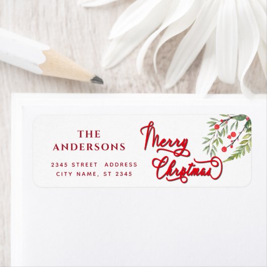 Calligrafie Kerst kerst botanische kreet Etiket (Insitu)