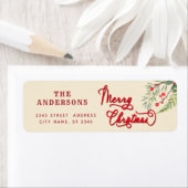 Calligrafie Kerst kerst botanische kreet Etiket (Insitu)