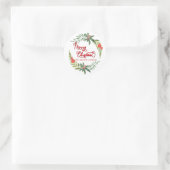 Calligrafie Kerst kerst botanische kreet Ronde Sticker (Tas)
