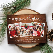 Calligrafie Kerst-kersthout 3 Foto Briefkaart