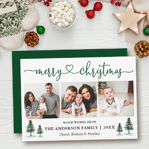 Calligrafie Kerst van het hart 3 Fotogroen Feestdagenkaart