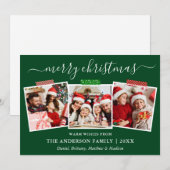 Calligrafie Kerstmis 3 Fotograft Tape Green Feestdagenkaart (Voorkant / Achterkant)