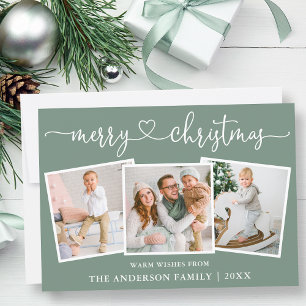 Calligrafie Kerstmis Groen 3 Foto Feestdagenkaart