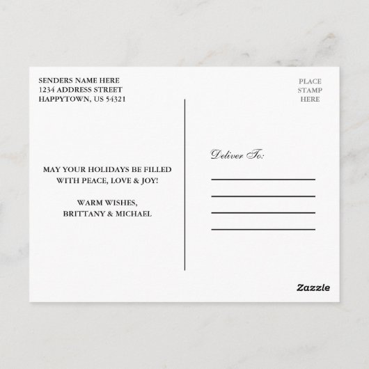 Calligrafie Kerstmis Pine Greenery Couple Green Briefkaart (Achterkant)