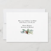 Calligrafie Kerstmis Pine Greenery Weddenfoto Feestdagenkaart (Achterkant)