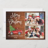 Calligrafie Kerstmis  Truck 2 Fotohout Feestdagenkaart (Voorkant)