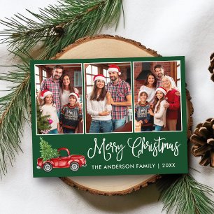 Calligrafie Kerstmis  Truck 3 Fotogroen Briefkaart