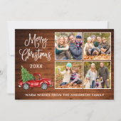 Calligrafie Kerstmis  Truck 4 Fotohout Feestdagenkaart (Voorkant)