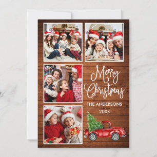 Calligrafie Kerstmis  Truck Wood 4 Foto Feestdagenkaart